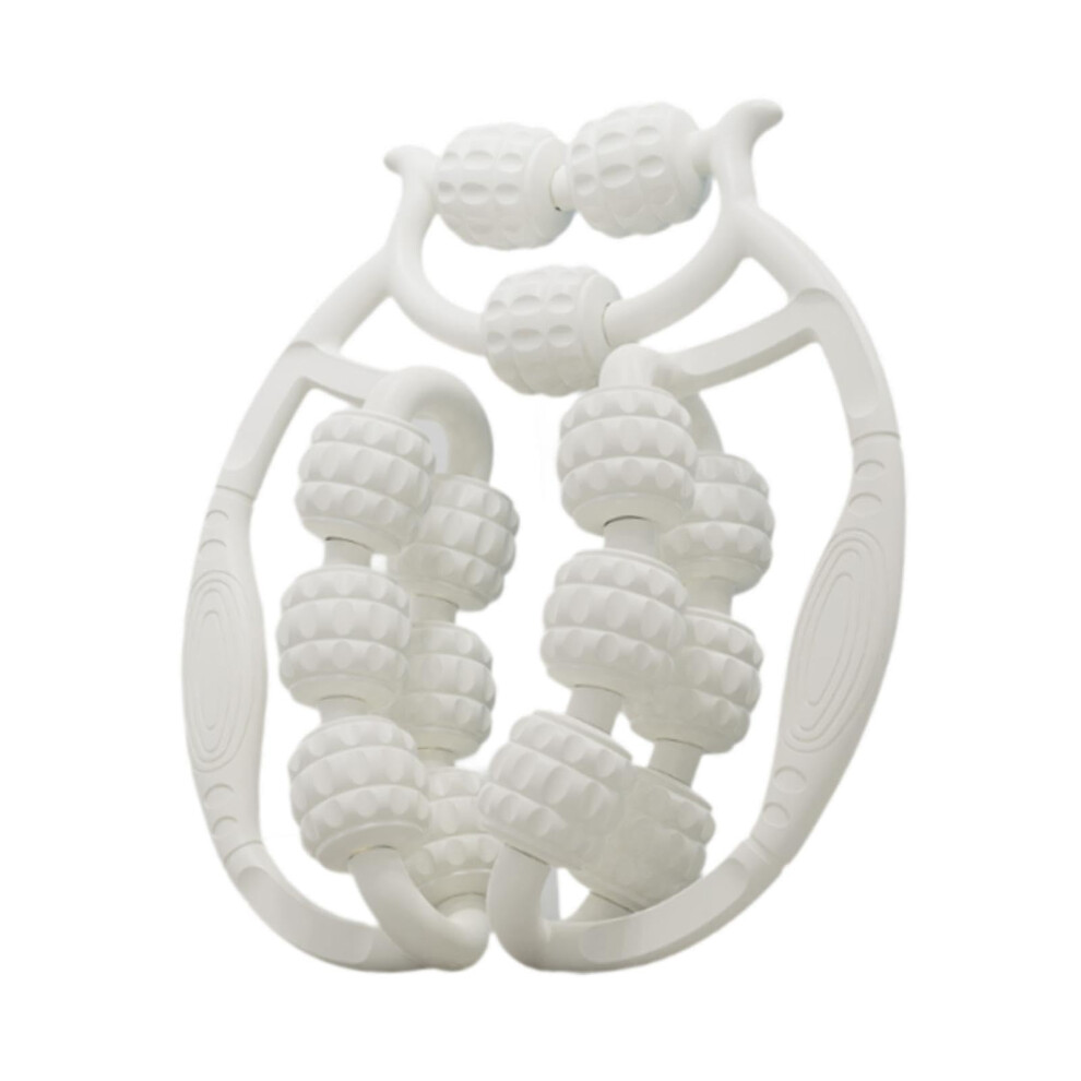 Relax Roller 18 Wheels, Massage Roller Muscle Relaxer Roller, Arm Leg Massage, Circular Leg Clamps for Golfers, Elbows, Calf, White