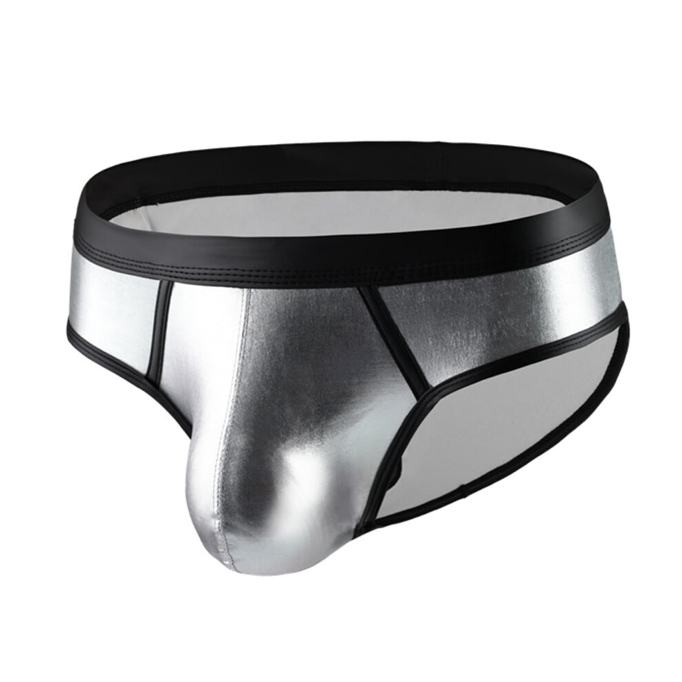 White/Silver Men's Latex Underwear Briefs With Plug, Sexy Men's Underwear, Boxer Shorts, Latex Lingerie For Men, String Men's Gay Underwear, A27 Xl