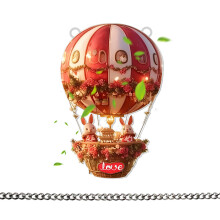 Buntglas-Liebeskaninchen-Ballon-Sonnenfänger, Ornament-SCG0971
