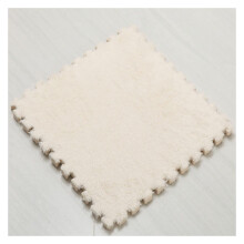 Plush Interlocking Carpet Tiles 6Piece, 12x12 Foam Puzzle Mats, Foam Floor Padding for Exercise, Yoga, Playroom, White