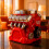 Nonrust Steel Lined Resin Mugs Retro Engine Shape Large-6 5
