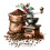 Adhesive Coffee Machine Wall Decal Scratch-Picture color 1