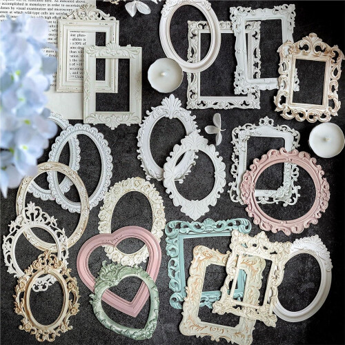 Scrapbook Paper, Embossed Retro Frame Collage Card, Romantic Encounter Series, 4 Types 1
