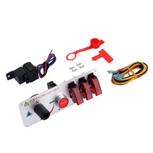 Eenvoudige installatie, voorgeboorde montagegaten, LED-schakelaar, 12V motorstartknop, universele uitschakelschakelaar voor raceauto's.