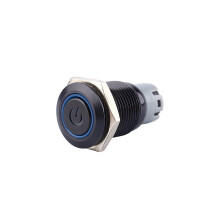 Rode LED-drukknopschakelaar, AAN/UIT, zwarte metalen behuizing met IP67-waterdichtheid, vergrendelende drukknopschakelaar, eenvoudig te installeren