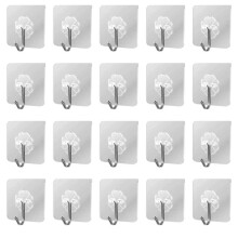 Ganchos adhesivos reutilizables para pared, gancho giratorio multiusos con rotación de 360 grados, solución de almacenamiento flexible para el