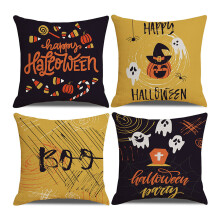 Halloween Pumpkin Ghost Decor, Unique Design on Linen Fabric, High Quality Cotton for Comfort, Vibrant and Eye-Catching, Easy Installation with Hidden