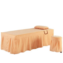 Massage table cover Beauty salon bed sheet 5PC set Short beauty bed sheet Day blanket with hole Body massage blanket (Gold, Pillow case 30x50cm)