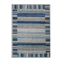 Area Rug With Non Slip Backing, Boho Geometric Pattern Living Room Rug Soft Faux Fur Suede Backed Indoor Carpet for Bedroom Kitchen Dining Room, Machi