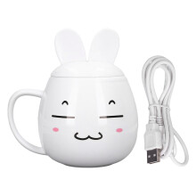 Ceramic Tea Cup With Lid Kawaii Bunny Stuff Unique Novelty Gift Idea Cute Coffee Mug Adorable Cartoon Pattern Ergonomic C Handle Gifts For Kids Women