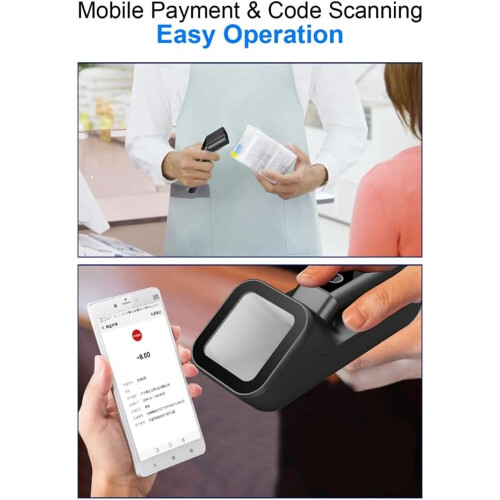 Barcode Scanner Handheld 2D/QR Code Reader Rechargeable Bluetooth and 2.4G Wireless USB Wired Connectivity 1