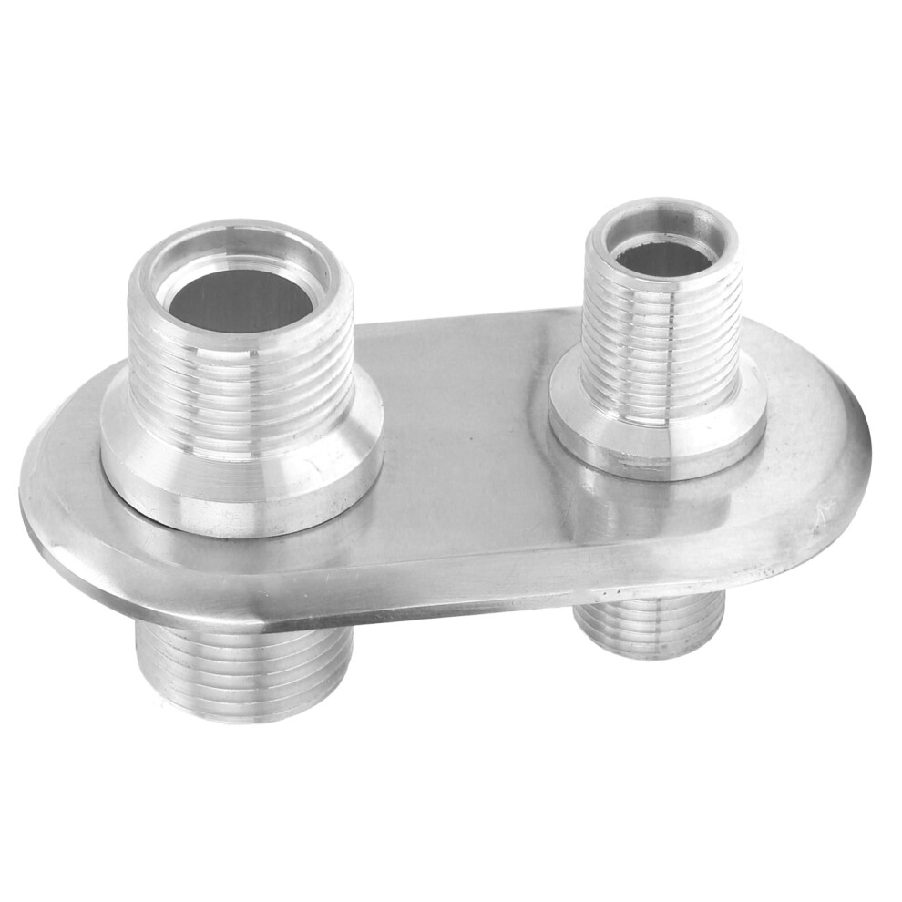 Universal 2ÂPort Aircon Bulkhead Connector For Hot Rod Cars Finish Silver 6911378148208