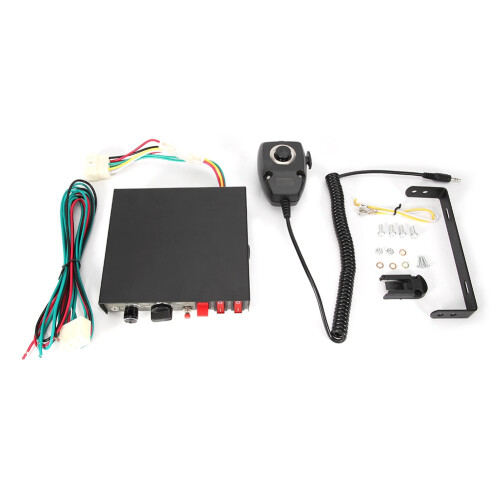 Amplifier Police Siren Loudspeaker Emergency System, Black Plastic Square Speaker Multi-function Alarm System With Wired Handheld Microphone For Car