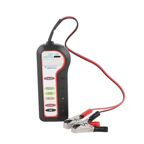 Digital Car Battery Tester Charging System Analyzer with LCD Display LED Indication Easy Operation Reverse Hookup Protection Over Voltage Protection