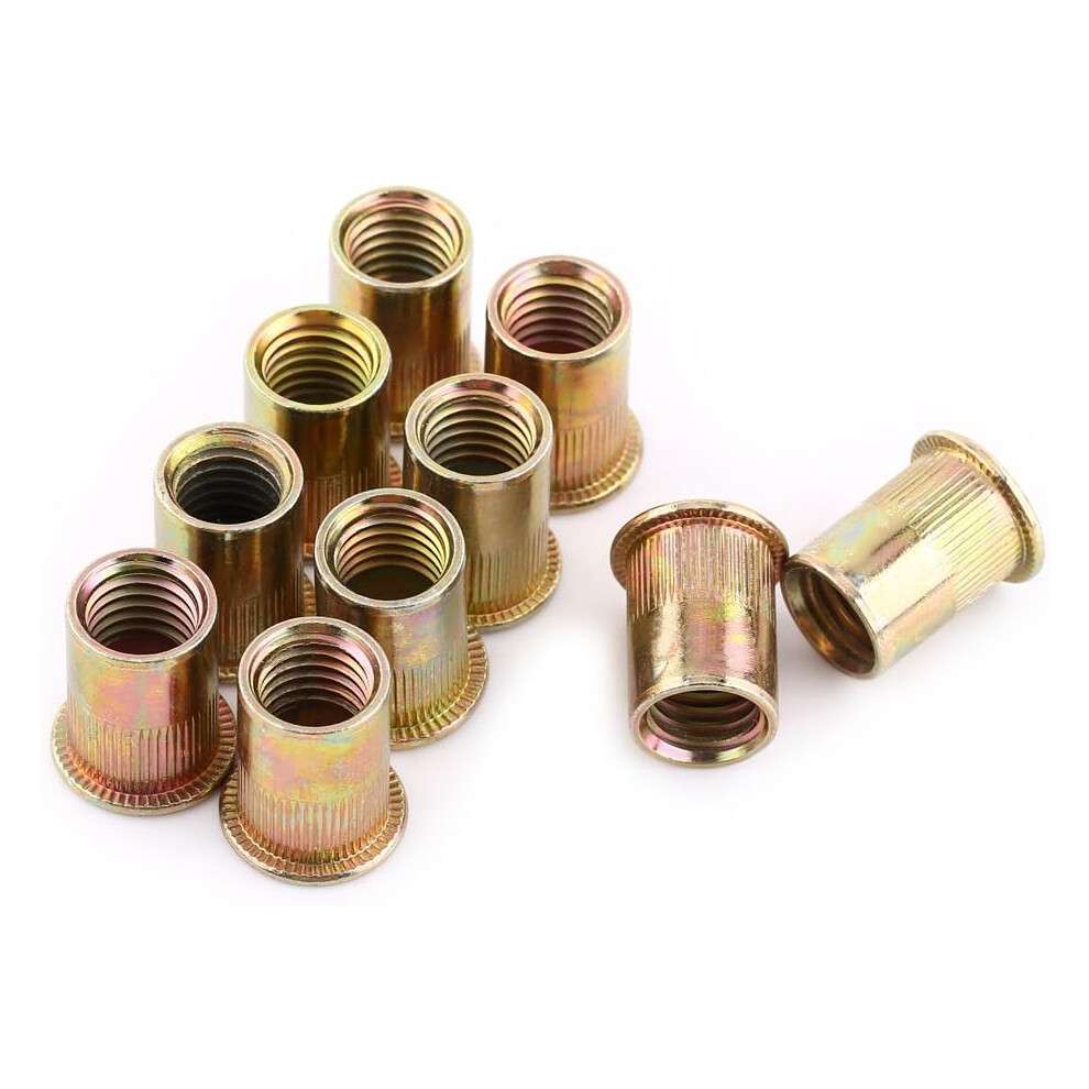 Rivet Nutsert Pack For Various Materials Application, Good Strength Carbon Steel Rivet Nut With Knurled Body And Zinc Plated Finish, Convenient Instal 9148971446319