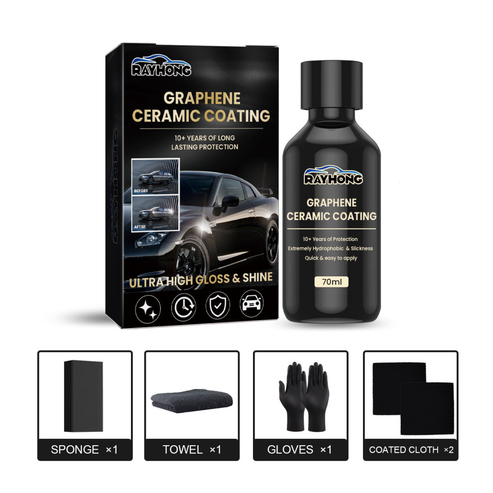 (70Ml Set) Automotive Graphene Ceramic Coating, Super Fluid Crystal Coating, Waterproof Coating, Sealing Glaze, Maintenance Car Paint 6900054936529