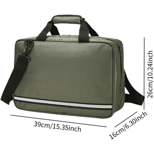 First Aid Bag Emergency Kit Case Portable With Handle Empty Storage Trauma Bag For Workplace Green 1