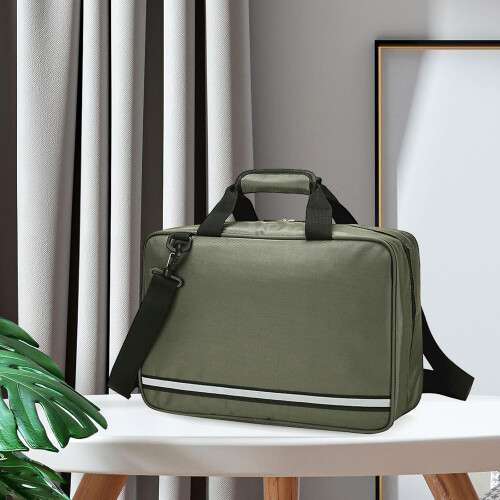 First Aid Bag Emergency Kit Case Portable With Handle Empty Storage Trauma Bag For Workplace Green 2