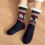 Holiday Themed Thick Floor Slippers Home Socks-Deep Blue 6