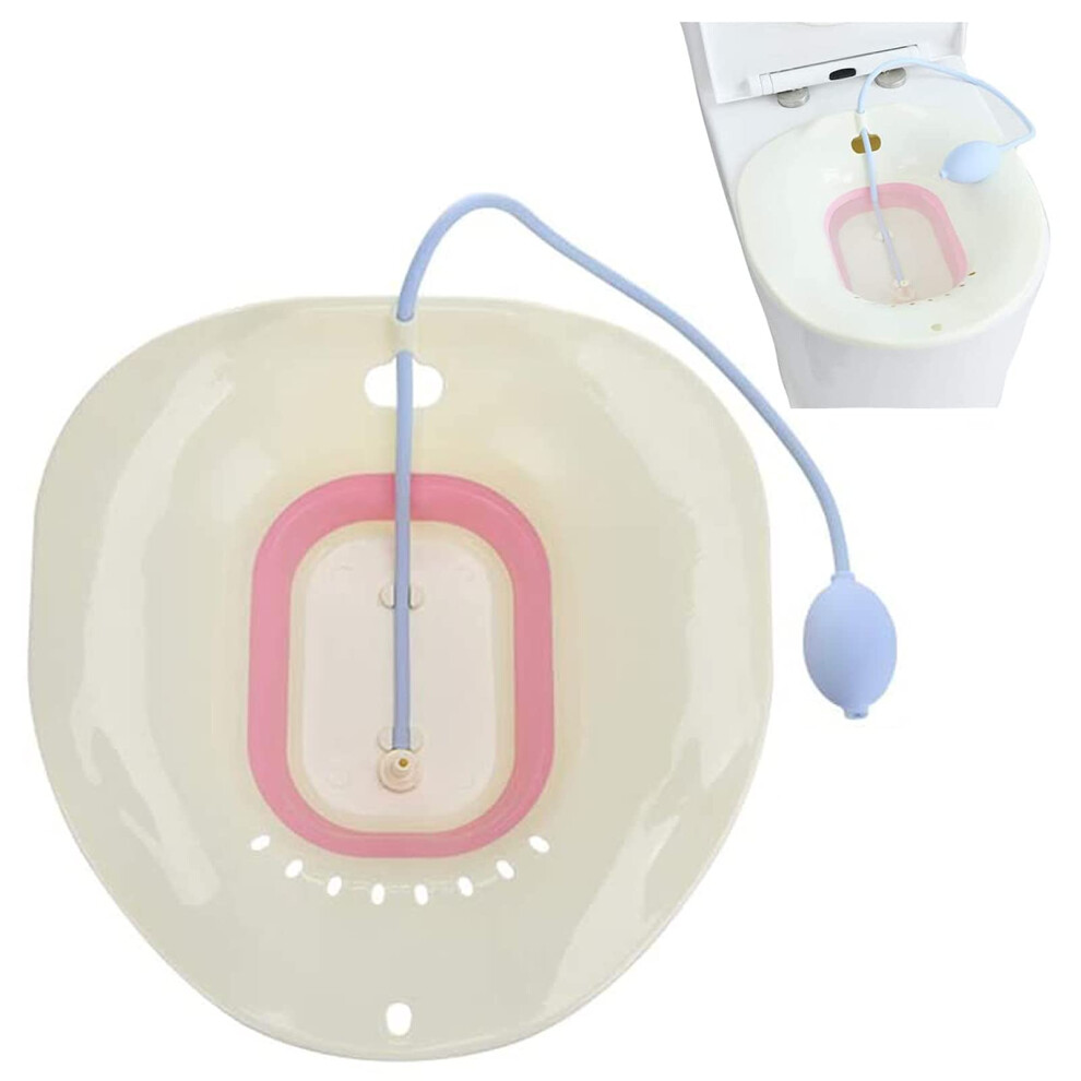 Blue/Pink Sitz Bath Antioverflow Foldable, Postpartum Care Soothes Hemorrhoids Perineum, Collapsible Fits Most Seats, Or