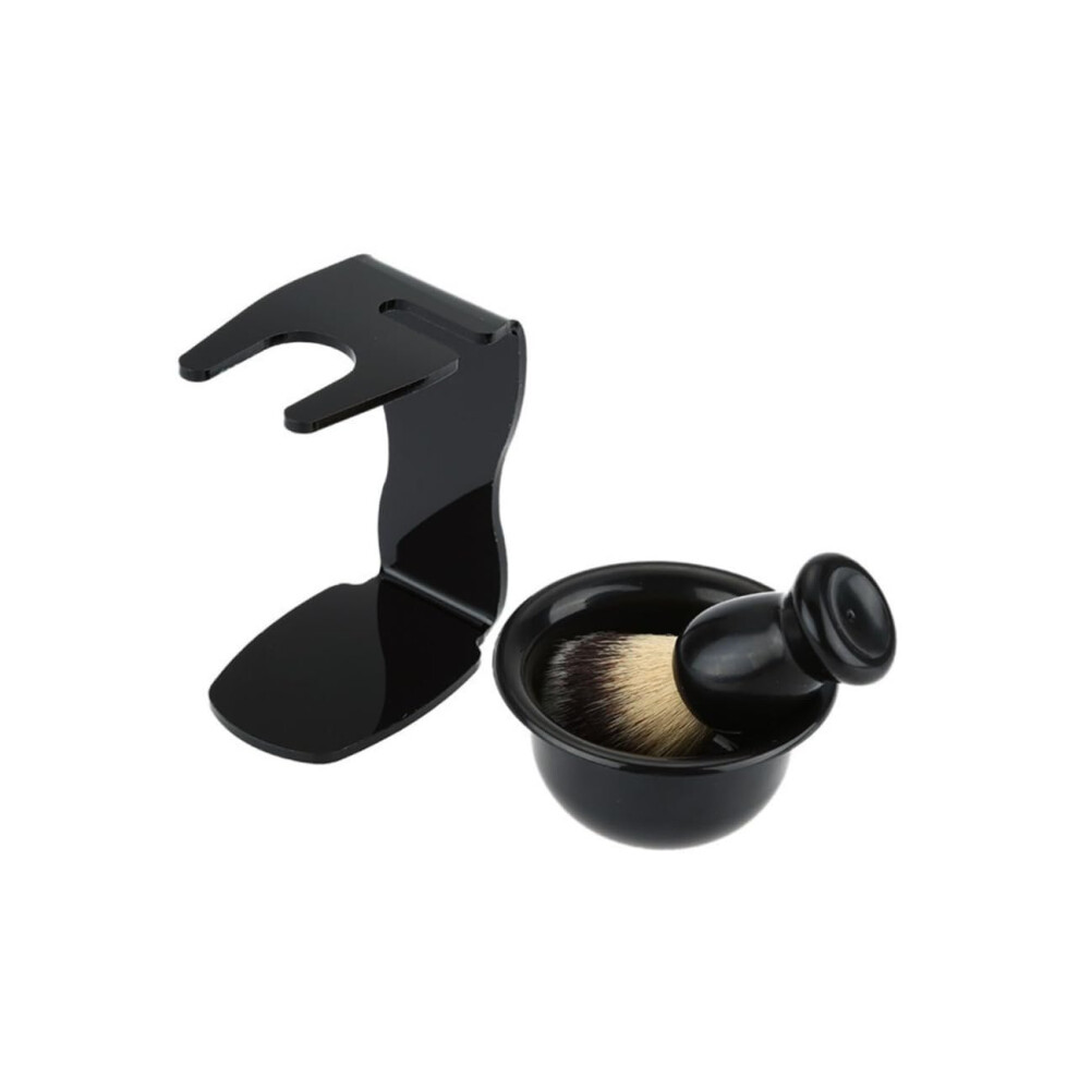 Shaving Brush Set with Acrylic Stand and Soap Bowl Nylon Shaving Brush Shaving Cup for Face Cleansing 3Piece Care Set for Men and Women