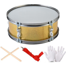 13 Inch Snare Drum Set Adjustable Strap Percussion Marching Drum Drumsticks for Learning and Performing Music yellow