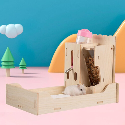 Small Pet Feeder Hamster Automatic Feeder Drinker Multifunctional Waterer Bath Water Feeding Compact Size For Small Pets 1