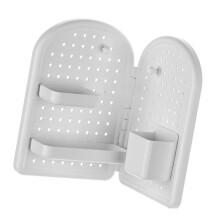 Étagère de rangement murale en plastique avec trous de-Blanc