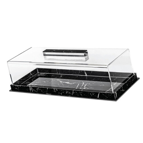Rectangular Cake Board with Clear Lid, Acrylic Cake Holder, Dustproof, Suitable for Cakes and Desserts