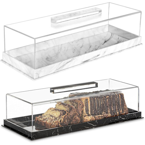 Rectangular Cake Board with Clear Lid, Acrylic Cake Holder, Dustproof, Suitable for Cakes and Desserts 1