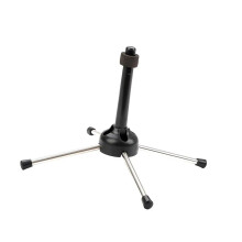 A set of accessories for clarinet wind instruments. Black, foldable 4leg tripod clarinet stand.