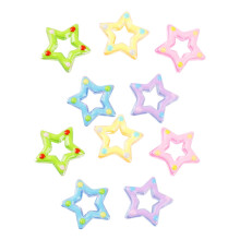 Acrylic Bead Material Loose GlowintheDark HandPainted Dot Star Beads Friendship Bracelet Making Jewelry Accessories Mixed Color