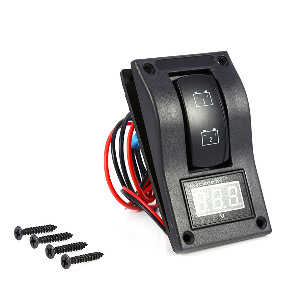 Waterproof Rocker Switch Marine Rocker Switch Dual Battery Test Panel 12V Dc Led Voltmeter Boat Battery Selector Automotive Applications Led 9190834551913