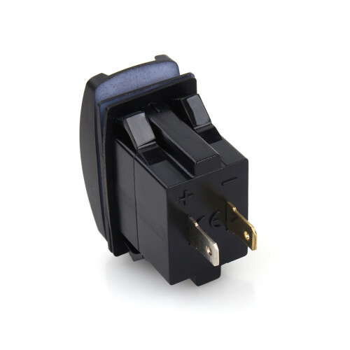Διπλή υποδοχή τροφοδοσίας USB, διακόπτης Rocker, μπλε φωτισμός, ασφαλές σύστημα 1