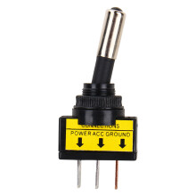 Autoschakelaar 12V DC met blauwe LED-verlichting, universele tuimelschakelaar met waterdichte behuizing en montagegat, 3-pins SPST