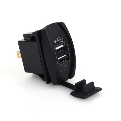 Διπλή υποδοχή τροφοδοσίας USB, διακόπτης Rocker, μπλε φωτισμός, ασφαλές σύστημα 2