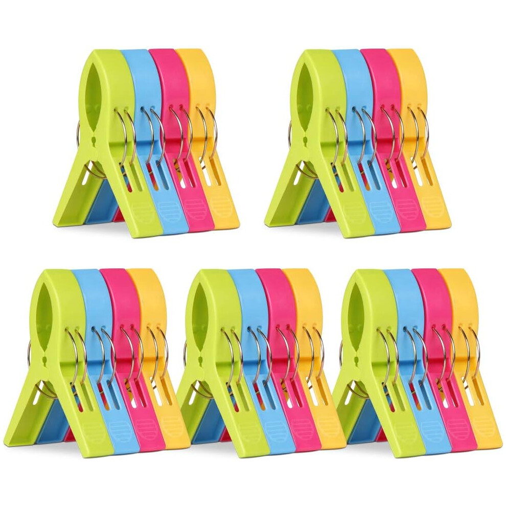 Multipurpose Towel Chair Clips, Sturdy Durable Beach Towel Clips For All Your Outdoor Needs, Windproof & Anti-Slip Design For Reliable Holding, 20Pcs 9301476154329