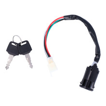 Contactschakelaar met sleutel voor pocketbike, crossmotor, quad, ATV, 4-draads plug-and-play, ABS-groefontwerp, messing constructie, elektrische