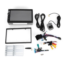 Autoestéreo inalámbrico con pantalla táctil HD, compatible con Android Auto, CarPlay con cable, radio FM con RDS, cámara de visión trasera,