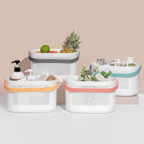 Bathroom Storage Basket, Open Design With Large Capacity For Multipurpose Use, Perforations For Ventilation And High-density PP Plastic 1