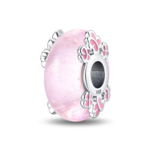 Pandora Charms Silver 925 Charm Pendant Women's Beads Jewellery Pink White Flower
