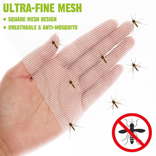 55x150cm Cat Net, Fly Screen, Mosquito Net, SelfAdhesive Window Grid, Black hook and loop 1