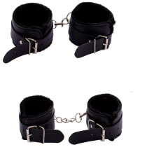 Leg Cuffs, Soft Plush Lining, Wrist Handcuffs, Leash, Detachable Leg Bracelet