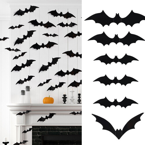 3D Flying Bat Decals Adhesive PVC Stickers Realistic Bat-72 1
