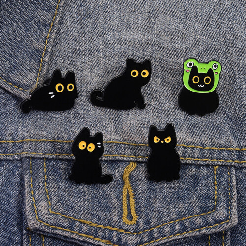 Broche en forme de chat, accessoire fabriqué en-QHXZ3585 2