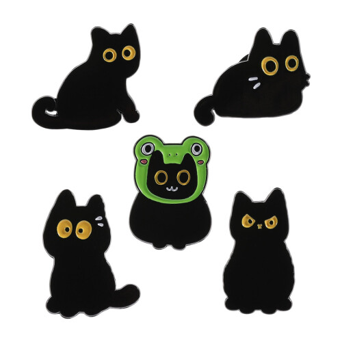 Broche en forme de chat, accessoire fabriqué en-QHXZ3585 1