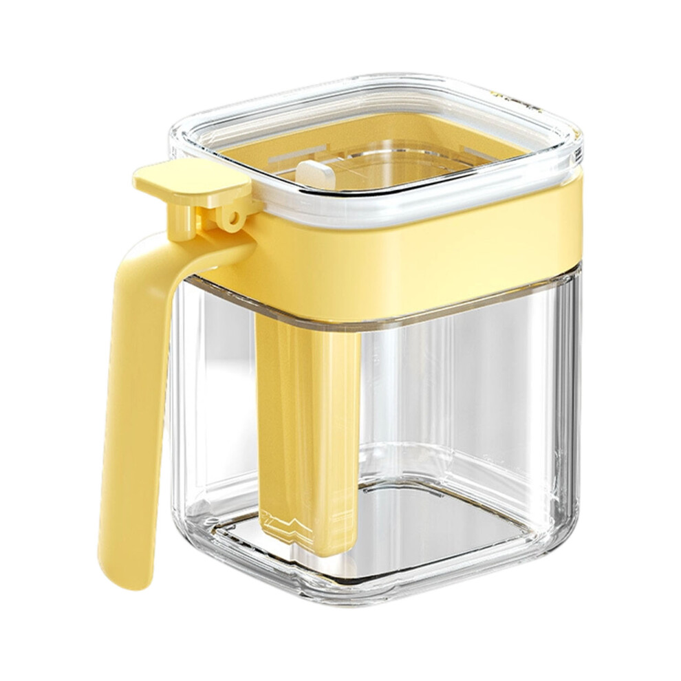 Glass Spices Jar With Detachable Spoon-Transparent Yellow 7627000540546