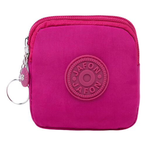 Keychain Organizers Nylon Fabric Theft Proof Lock-Rose red