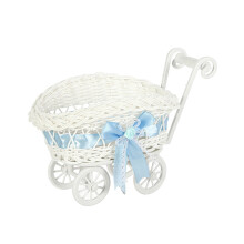 Rattan Style Candy Display Trolley For-Yamamoto cart blue