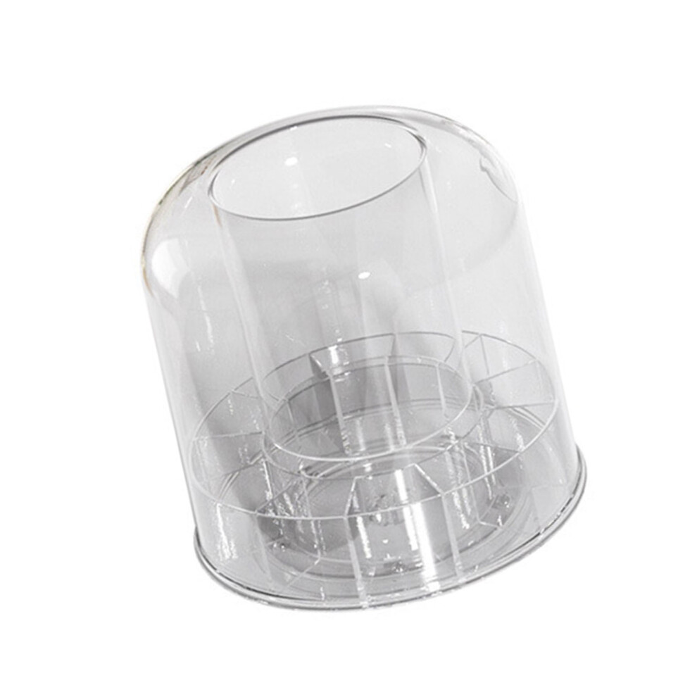 White Rotating Makeup Box Organizes Lipsticks-Transparent